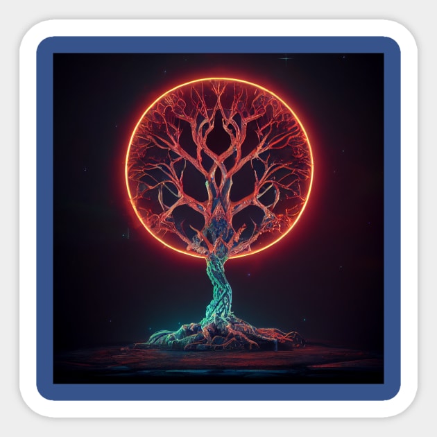 Yggdrasil World Tree of Life Sticker by Grassroots Green